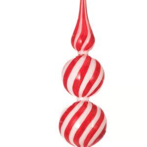 IKEA VINTERFINT Tree topper, glass red/white 11 inches